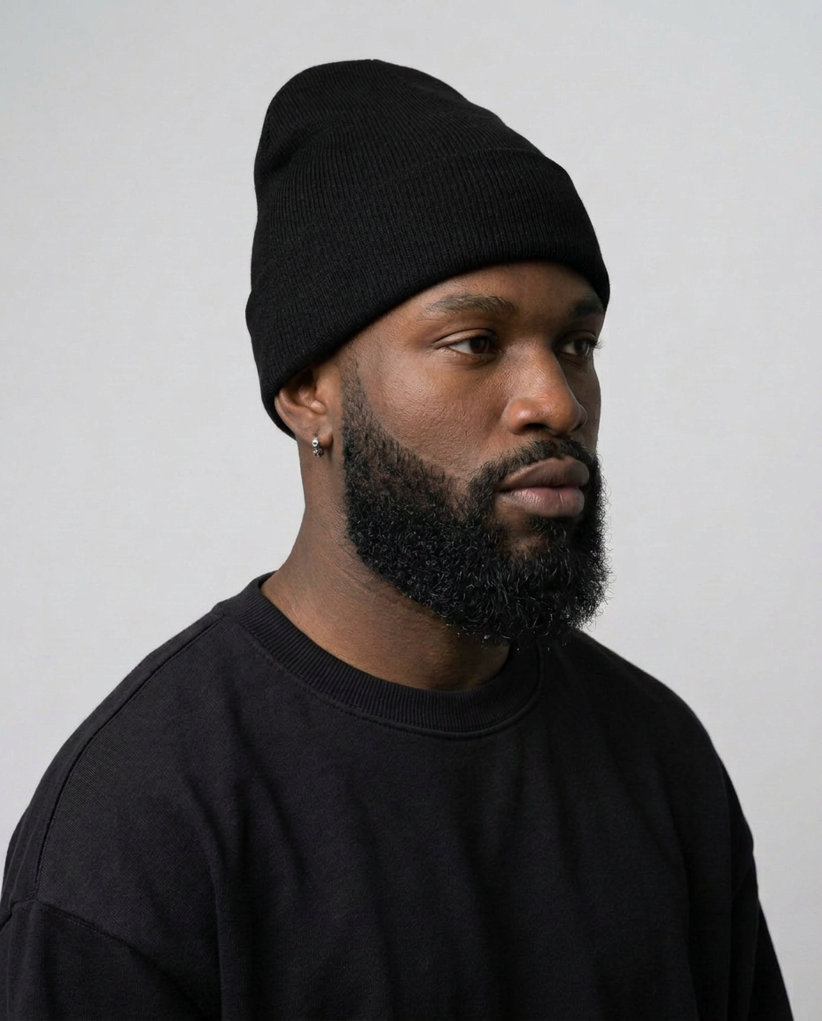 BLACK THUG BEANIE