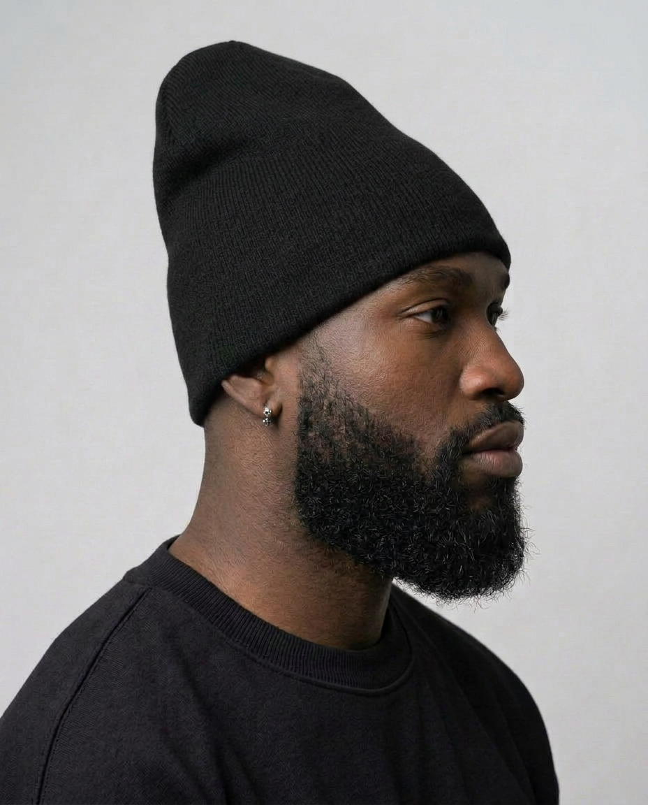 BLACK THUG BEANIE