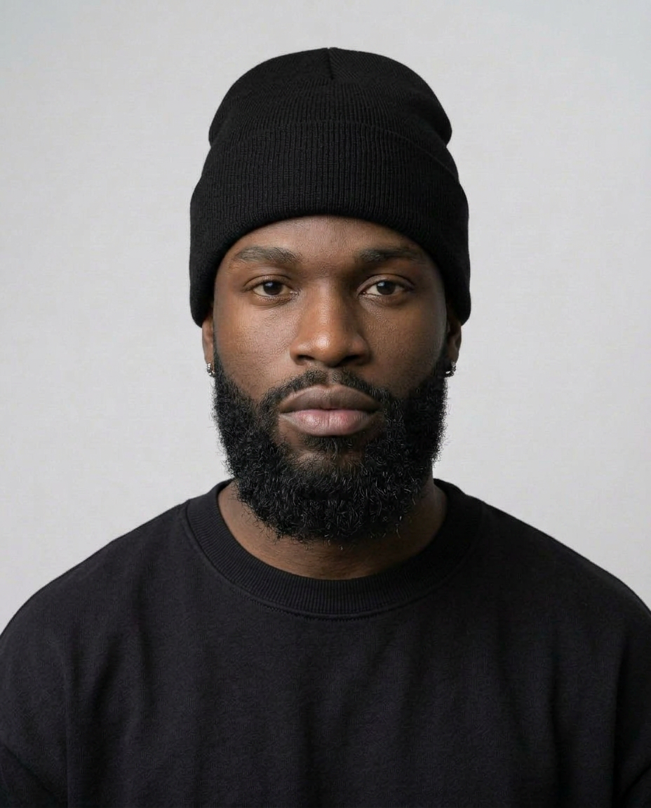 BLACK THUG BEANIE