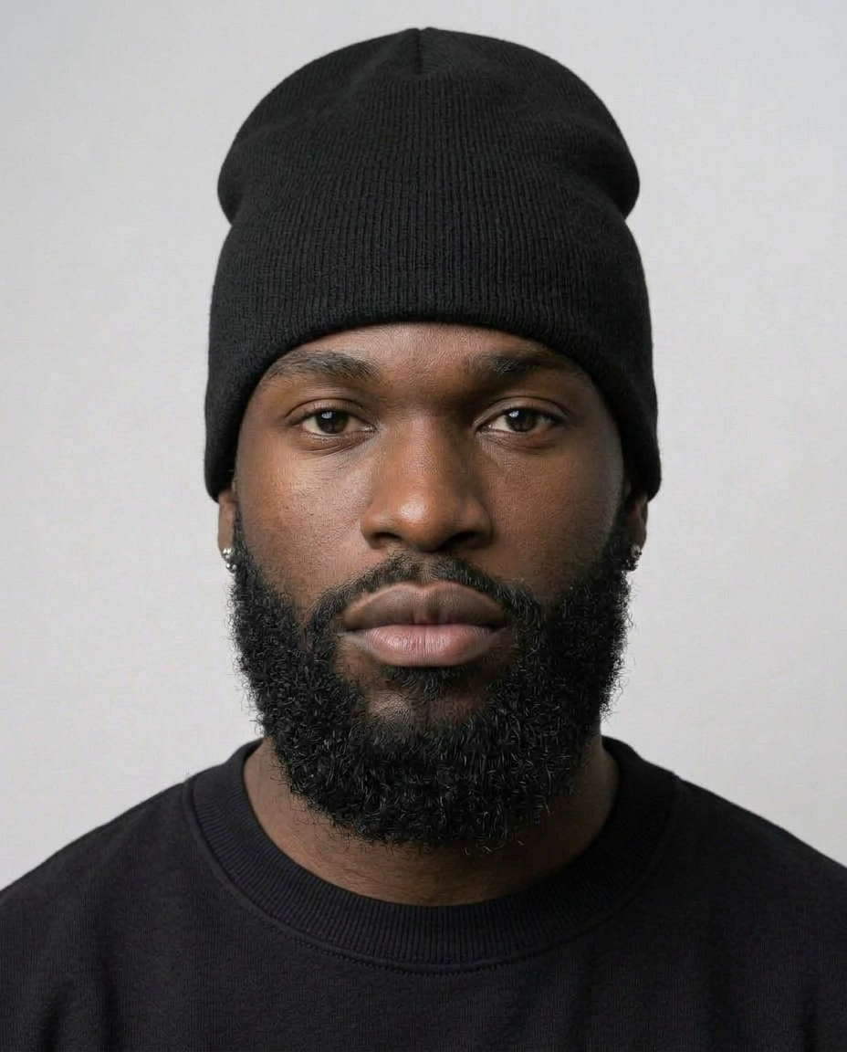 BLACK THUG BEANIE